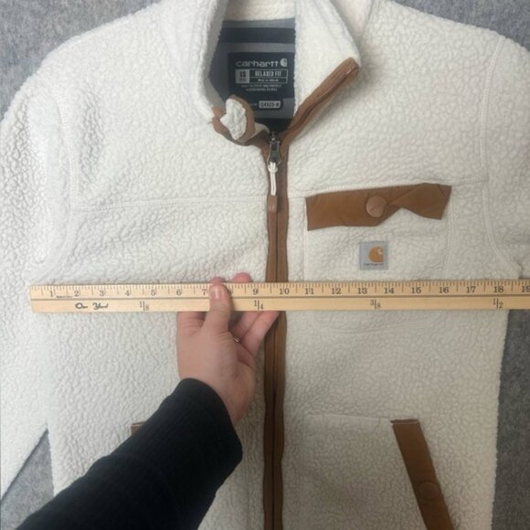 Carhartt Woman Size XS Reworked Relaxed Fit Fleece Coat sherpa fleece full zip - Picture 3 of 7